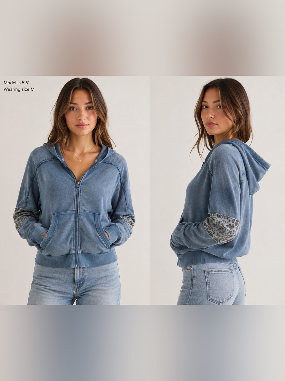 Fate brand blue hoodie with detail
